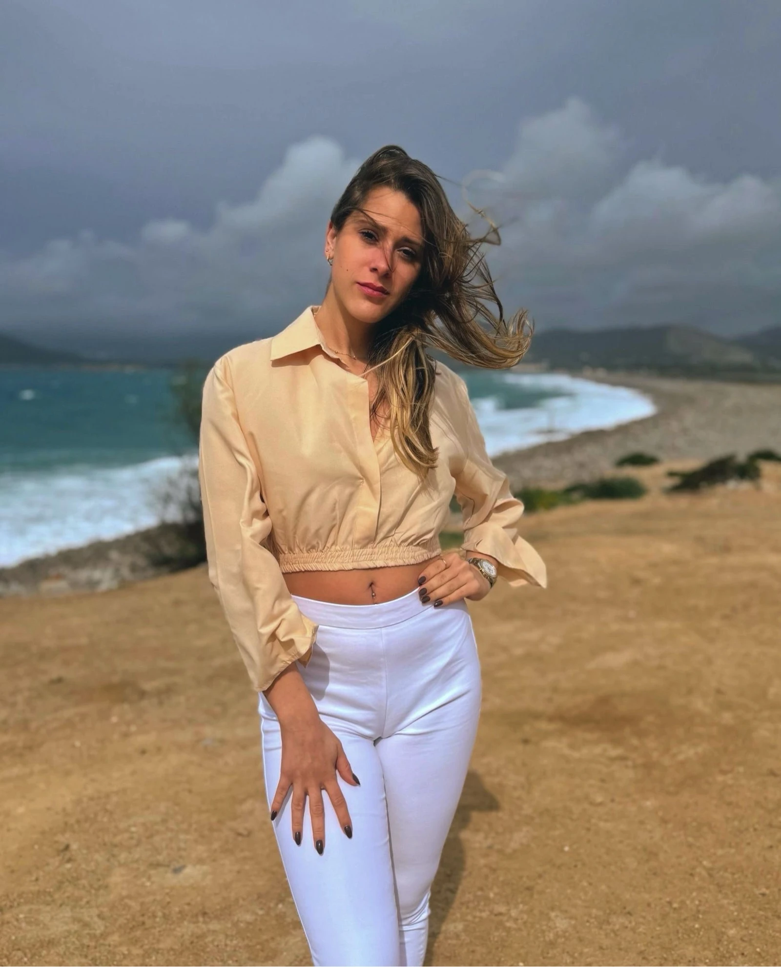 Camisa top beig – photo 3